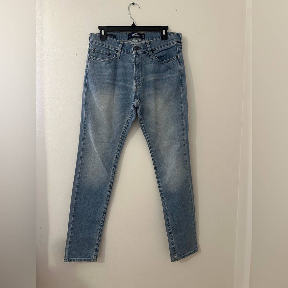 Hollister Men's Denim Slim Jeans - Light Blue
